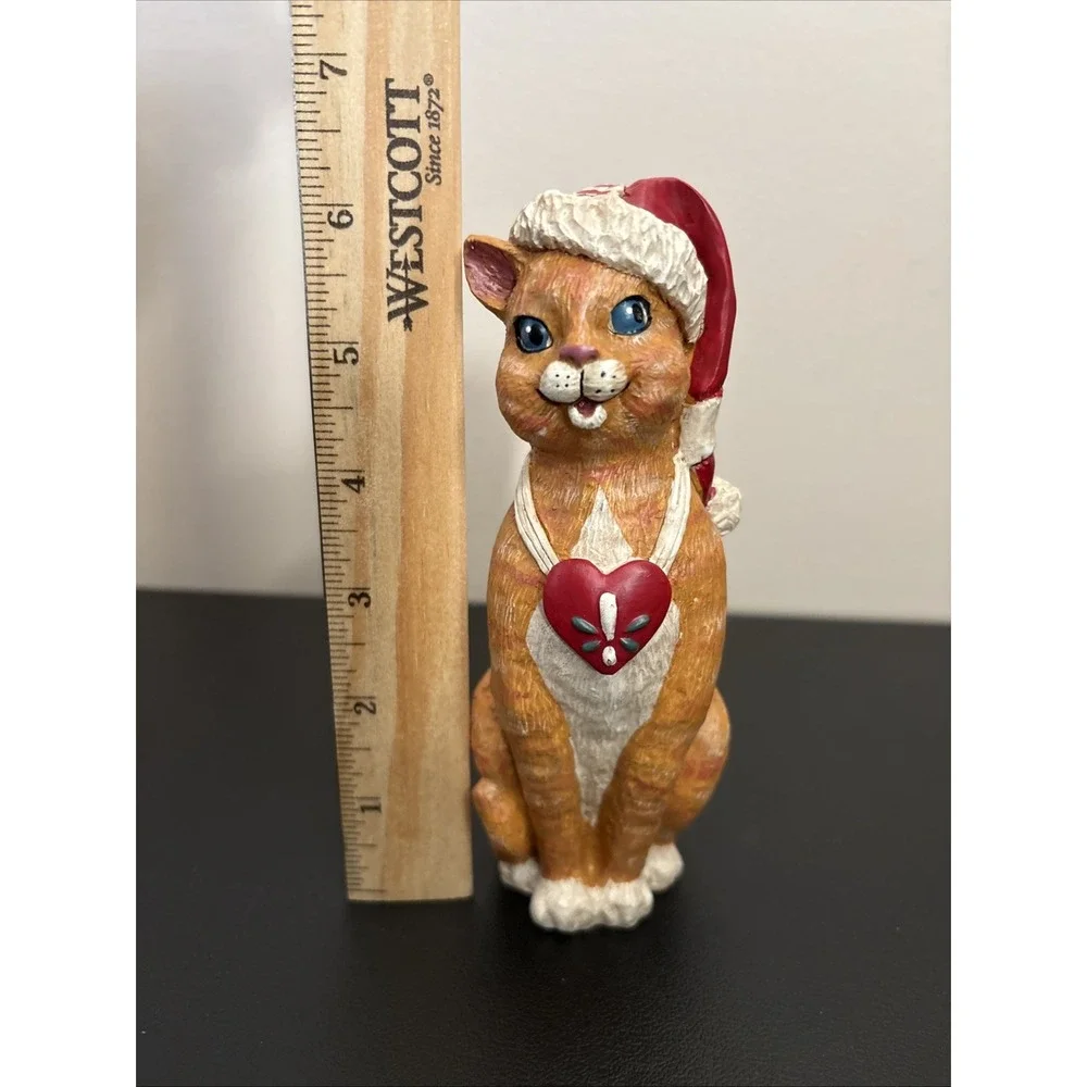 Kandy's Folk Art Kitty Cat W/Santa Hat Kurt S. Adler Christmas